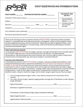 <p>Image of Event Registration and Permission Form</p>