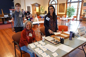 <p>Welcome Station volunteers at the Nahant Mass. Memories Road Show in 2017. Photograph by Dalia Shilas.</p>